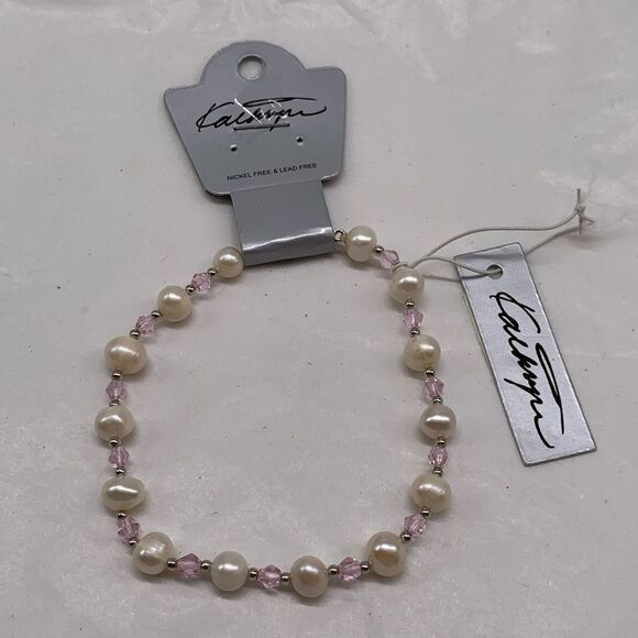 Kathryn Genuine Pearl Beaded Bracelet Pink NWT - Picture 1 of 4